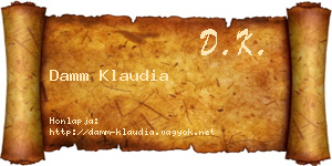 Damm Klaudia névjegykártya